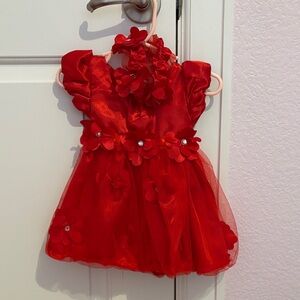 Red Floral Baby Dress